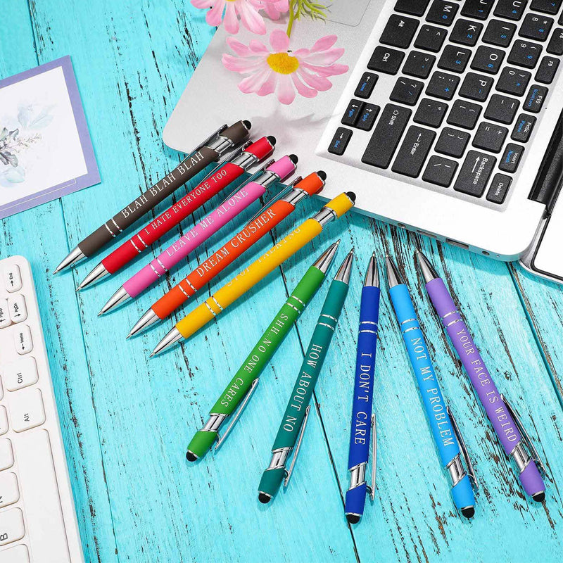 10 Pcs Funny Swear Word Pen Set Black Ink Writing Pen Office Gift