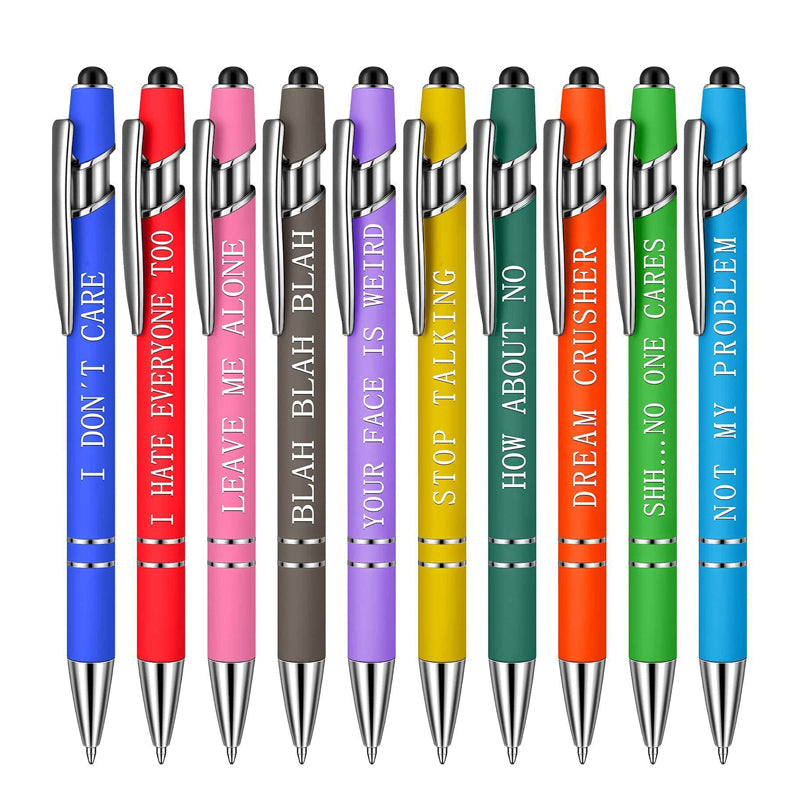 10 Pcs Funny Swear Word Pen Set Black Ink Writing Pen Office Gift