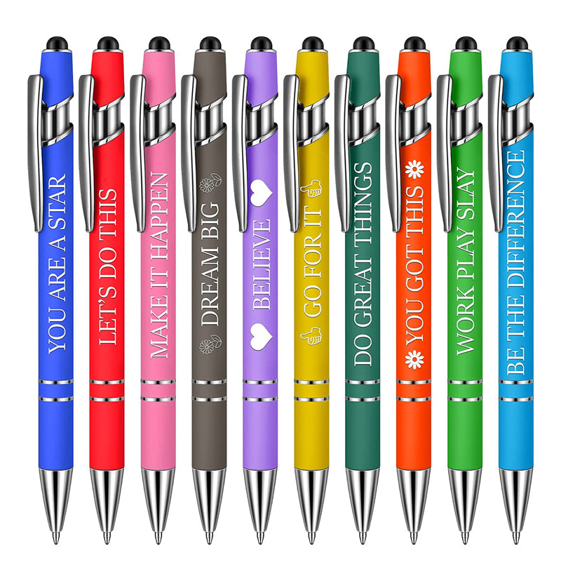 10 Pcs Funny Swear Word Pen Set Black Ink Writing Pen Office Gift