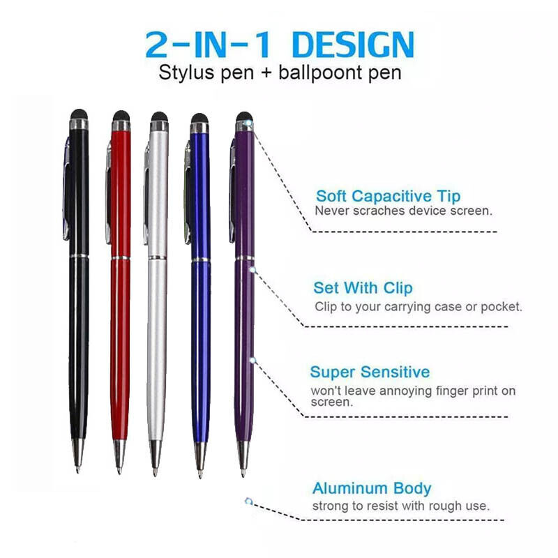 Capacitive Touch Screen Stylus Ball Pen 2-in-1
