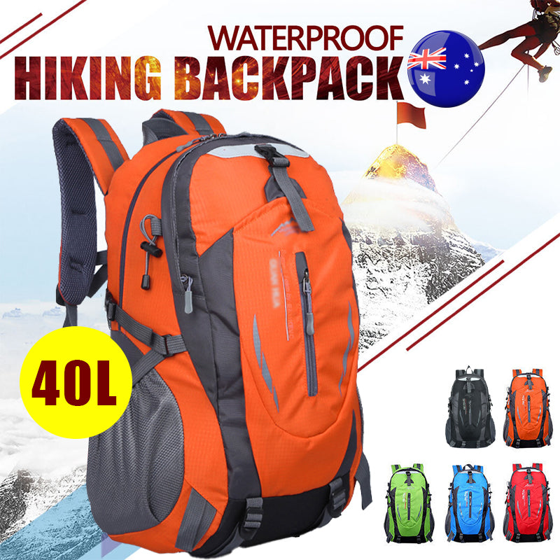 40L Waterproof Hiking Backpack with Hip Belt