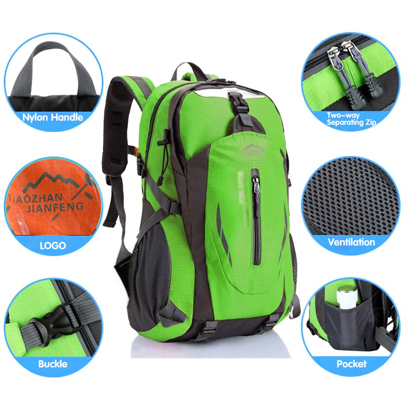 40L Waterproof Hiking Backpack with Hip Belt
