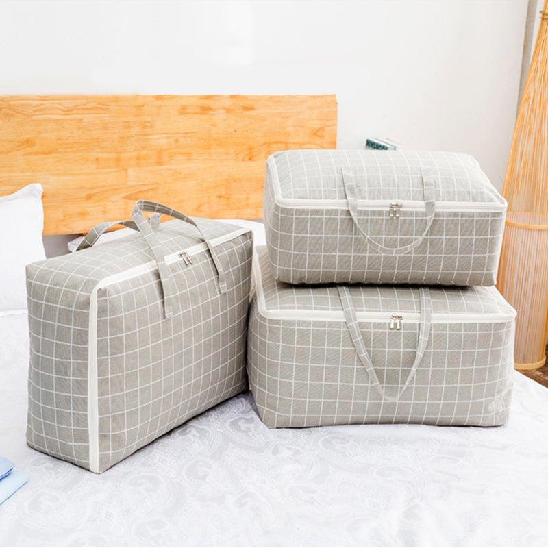Clothes Quilt Storage Bag Cotton Linen Waterproof Organizer