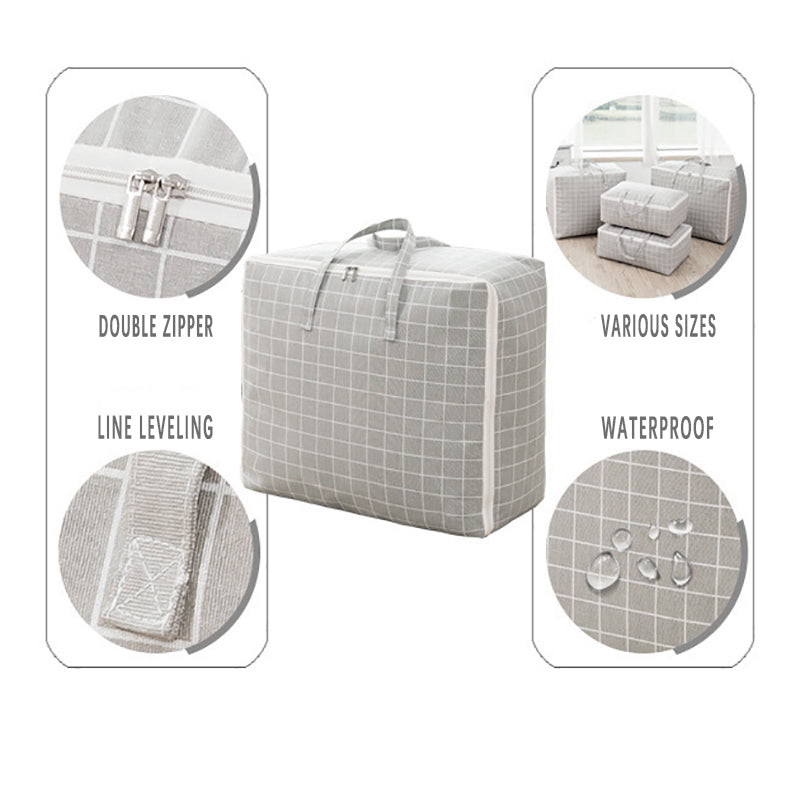 Clothes Quilt Storage Bag Cotton Linen Waterproof Organizer