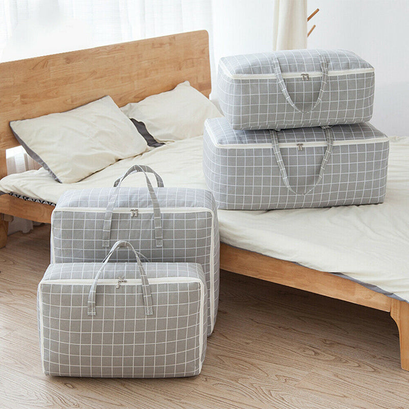 Clothes Quilt Storage Bag Cotton Linen Waterproof Organizer