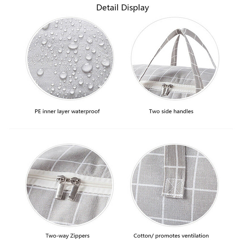 Clothes Quilt Storage Bag Cotton Linen Waterproof Organizer