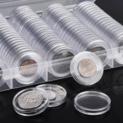 100 Pcs Round Coin Capsule Box Multi-Size Storage