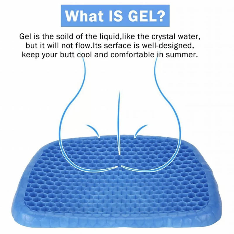Gel Honeycomb Seat Cushion with Anti-Slip Cover