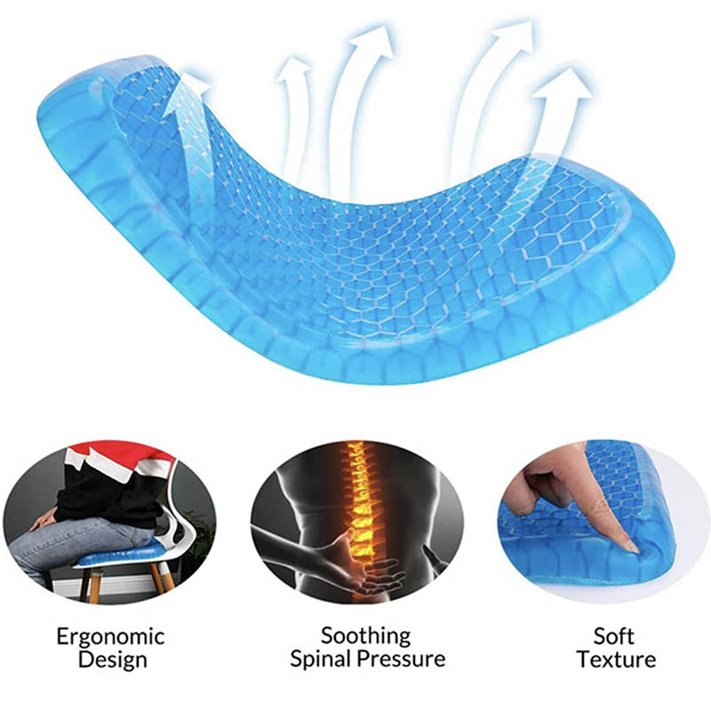 Gel Honeycomb Seat Cushion with Anti-Slip Cover