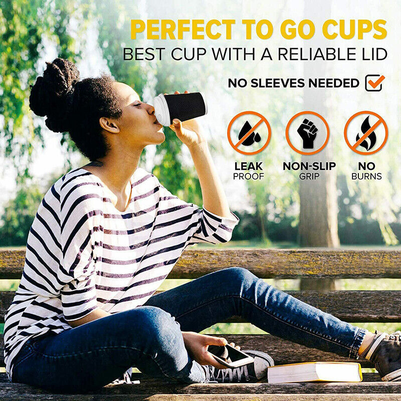 50–500 Pcs Disposable Coffee Cups Triple Wall Black Takeaway