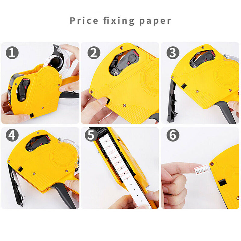 Price Tag Gun Labeller Kit with 6 Rolls Labels and Inks
