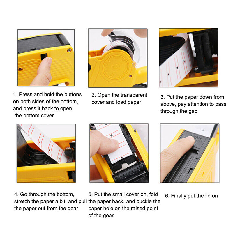 Price Tag Gun Labeller Kit with 6 Rolls Labels and Inks