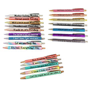 10 Pcs Funny Swear Word Pen Set Weekday Vibes Glitter Pen Office Gift