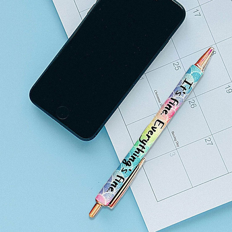 10 Pcs Funny Swear Word Pen Set Weekday Vibes Glitter Pen Office Gift