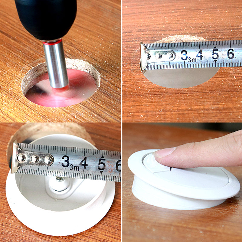 12 Pcs Desk Cable Grommet Covers Plastic 50mm Round Ports