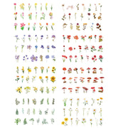 40 Pcs PET Transparent Flower Stickers Scrapbooking Set