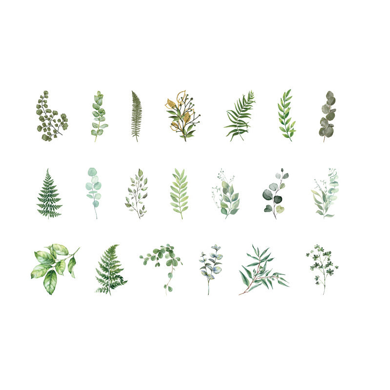 40 Pcs PET Transparent Flower Stickers Scrapbooking Set