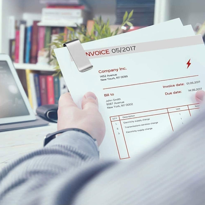 2 Pcs Money Clip Cash Note Business Card Holder Stainless Steel Mens Wallet