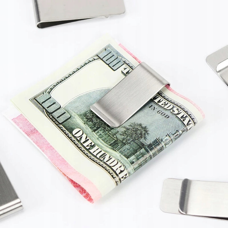 2 Pcs Money Clip Cash Note Business Card Holder Stainless Steel Mens Wallet