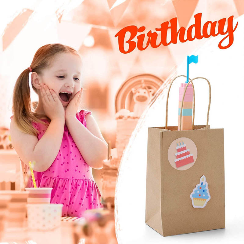 50pcs Kraft Paper Gift Bags with Rope Handles