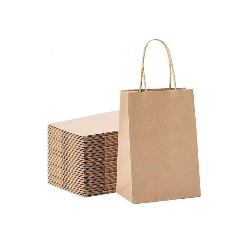 50pcs Kraft Paper Gift Bags with Rope Handles