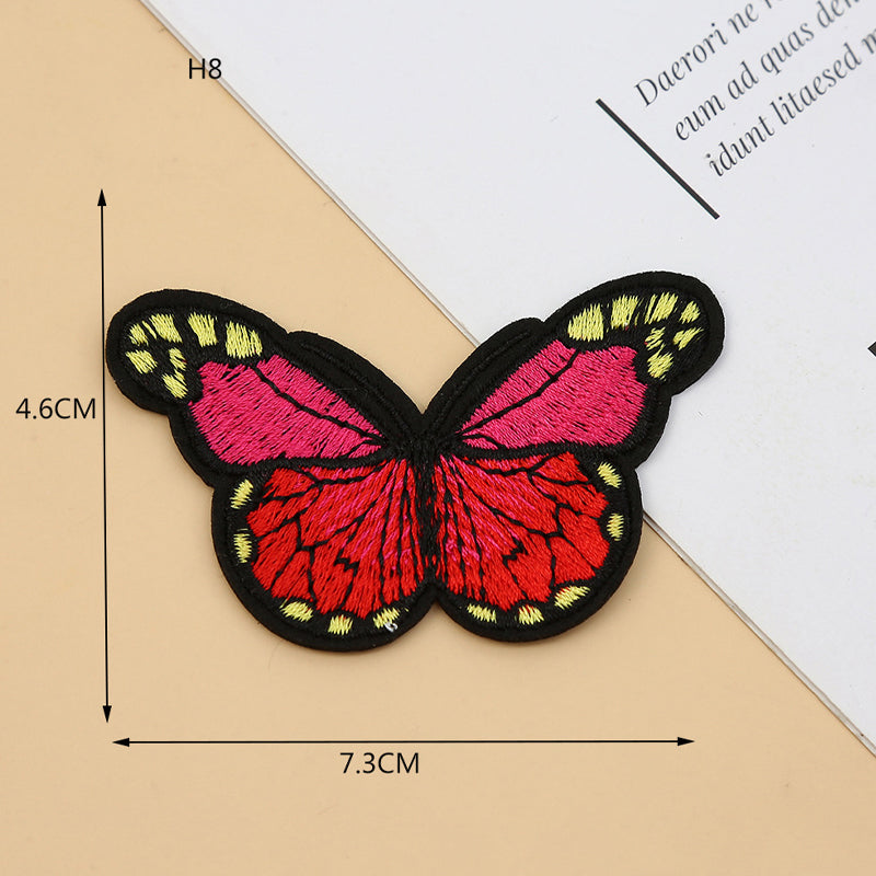20 Pcs Butterfly Embroidered Patches Applique Mixed Colours