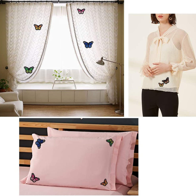 20 Pcs Butterfly Embroidered Patches Applique Mixed Colours