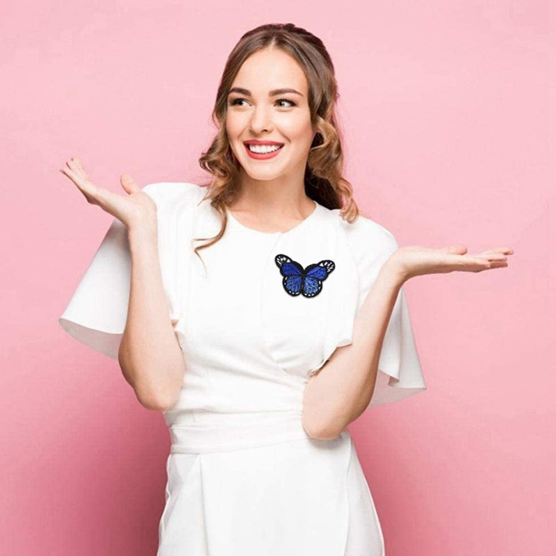 20 Pcs Butterfly Embroidered Patches Applique Mixed Colours