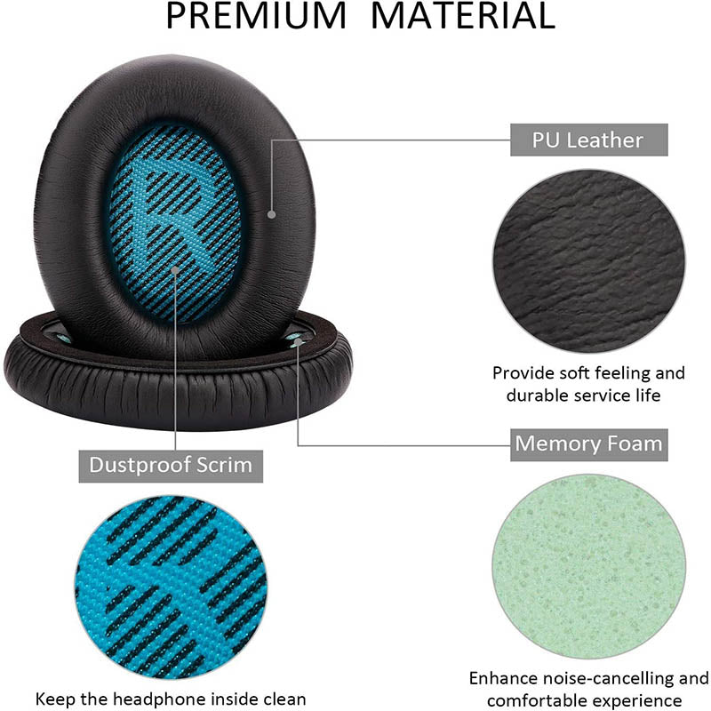 Replacement Ear Pads for Bose QuietComfort 35 QC35