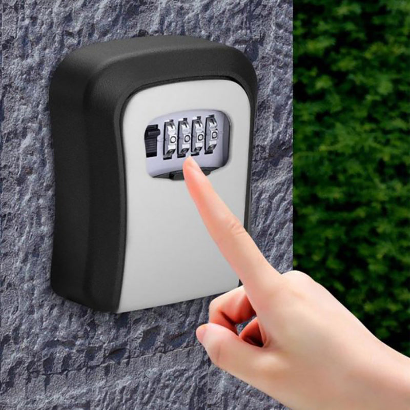 4 Digit Key Storage Box Wall Mounted Metal Secure Combination Lock