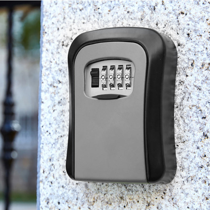 4 Digit Key Storage Box Wall Mounted Metal Secure Combination Lock