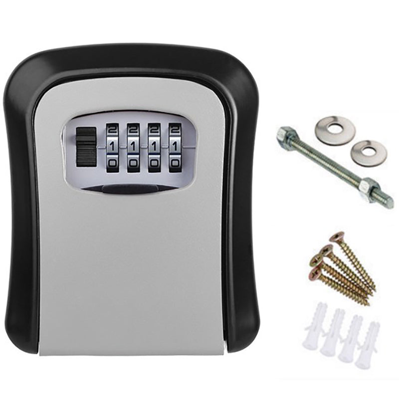 4 Digit Key Storage Box Wall Mounted Metal Secure Combination Lock