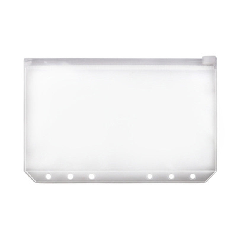12 Pcs Clear PVC 6-Hole Zipper Binder Pockets A5 A6 A7
