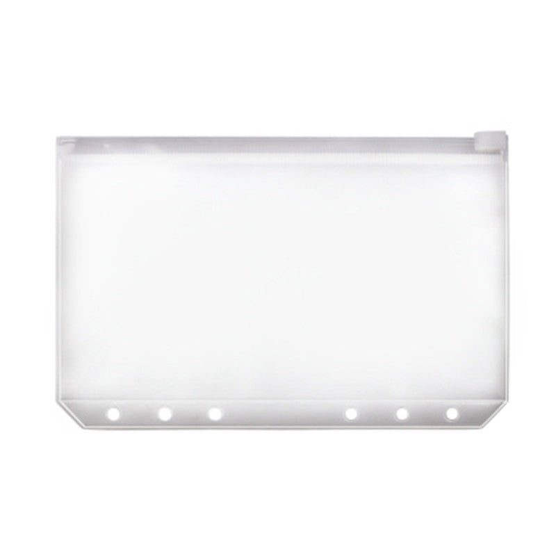 12 Pcs Clear PVC 6-Hole Zipper Binder Pockets A5 A6 A7