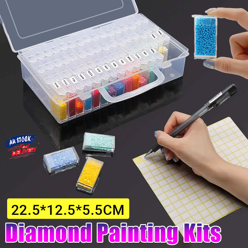 64 Grid Diamond Painting Storage Box Clear Organizer