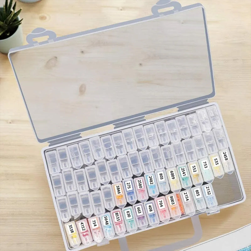 64 Grid Diamond Painting Storage Box Clear Organizer