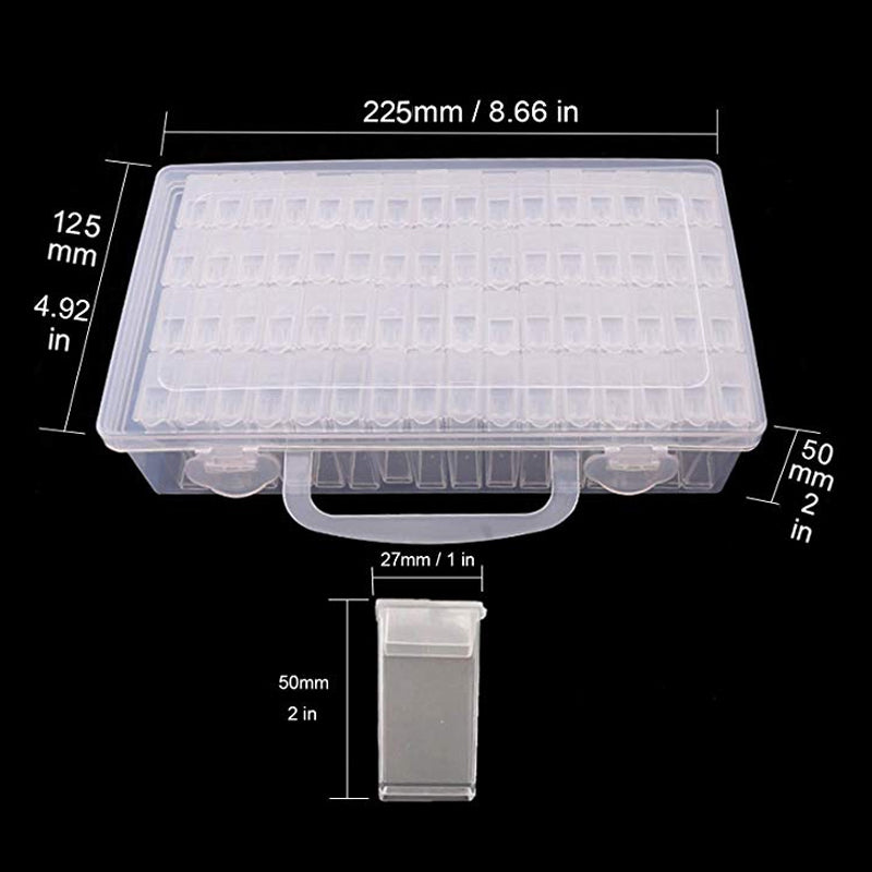64 Grid Diamond Painting Storage Box Clear Organizer