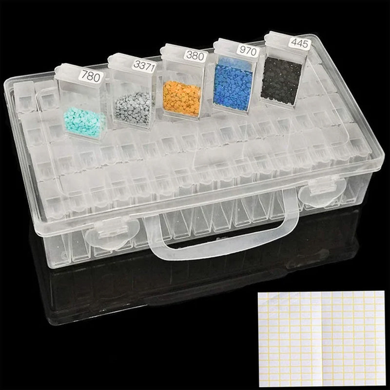 64 Grid Diamond Painting Storage Box Clear Organizer