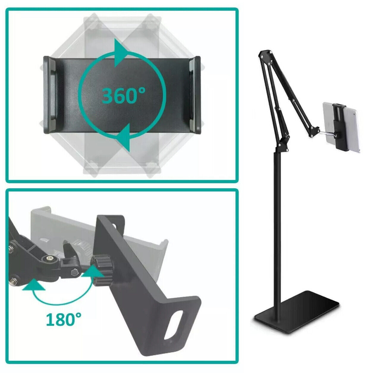 Hands Free Floor Stand Tablet Holder Adjustable for Home Office