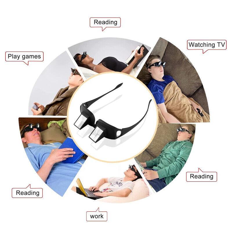 Lazy Horizontal Prism Glasses for Bed Reading