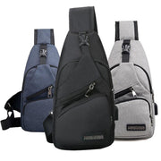 Men's Chest Bag Sling Backpack with USB Charging