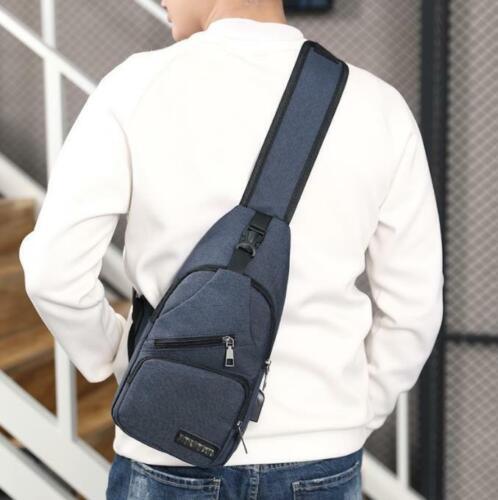 Men's Chest Bag Sling Backpack with USB Charging