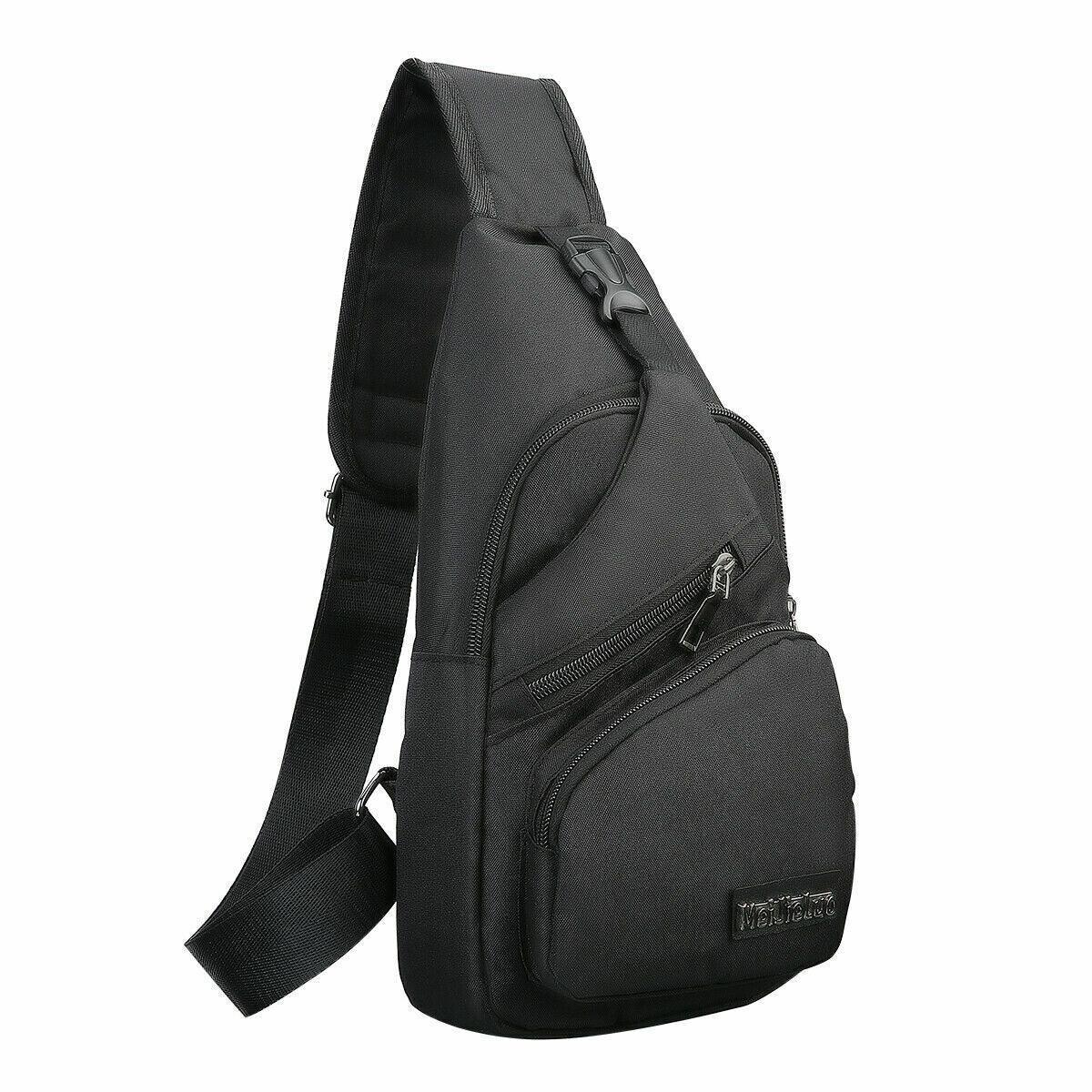 Men's Chest Bag Sling Backpack with USB Charging