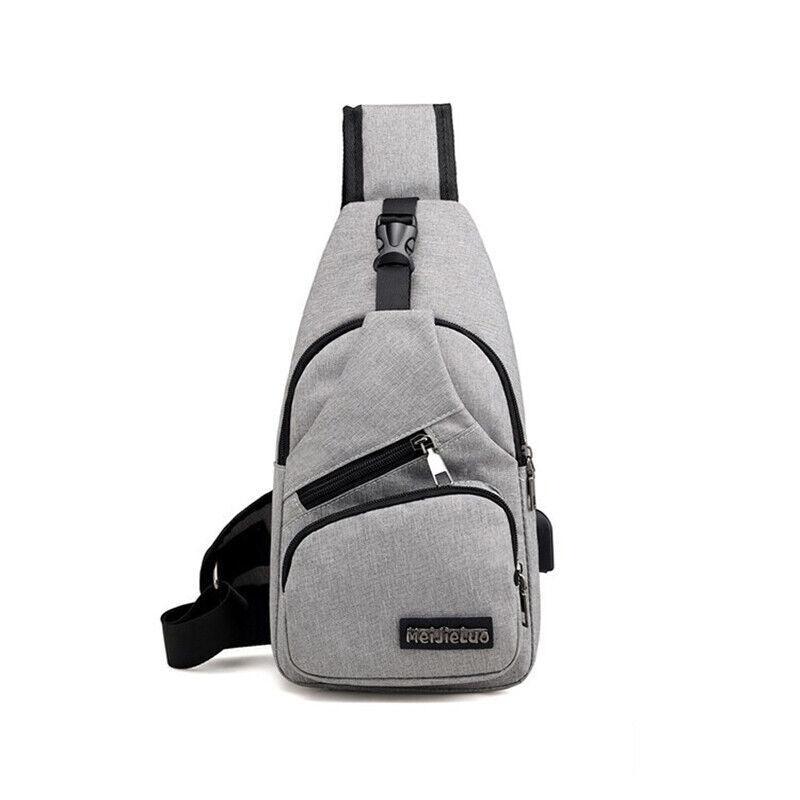 Men's Chest Bag Sling Backpack with USB Charging