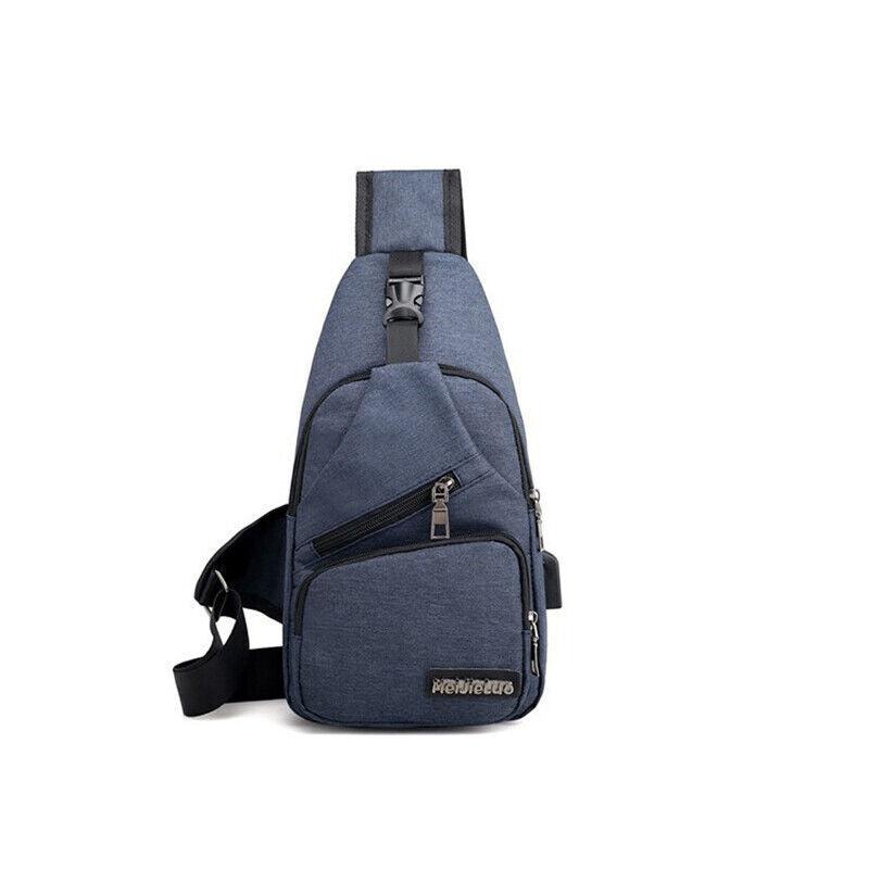 Men's Chest Bag Sling Backpack with USB Charging