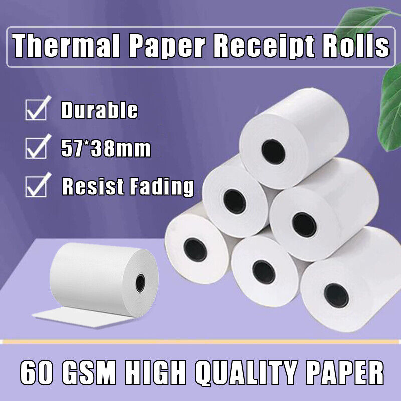 100 Rolls Thermal Paper 57x38mm EFTPOS Cash Register