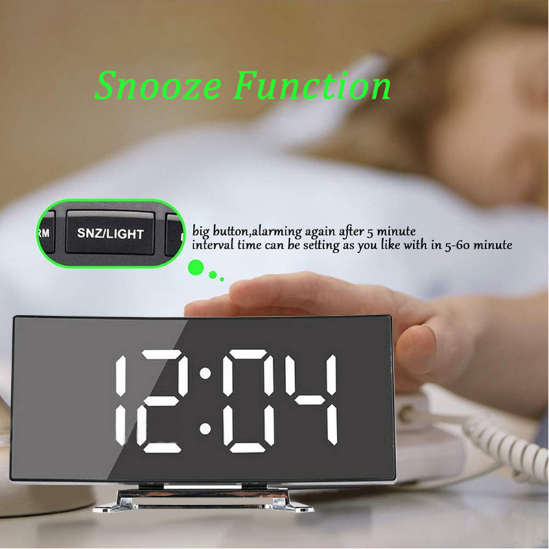 LED Digital Alarm Clock Snooze Temperature Display