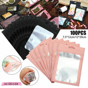 200pcs Resealable Aluminium Foil Zip Lock Bags