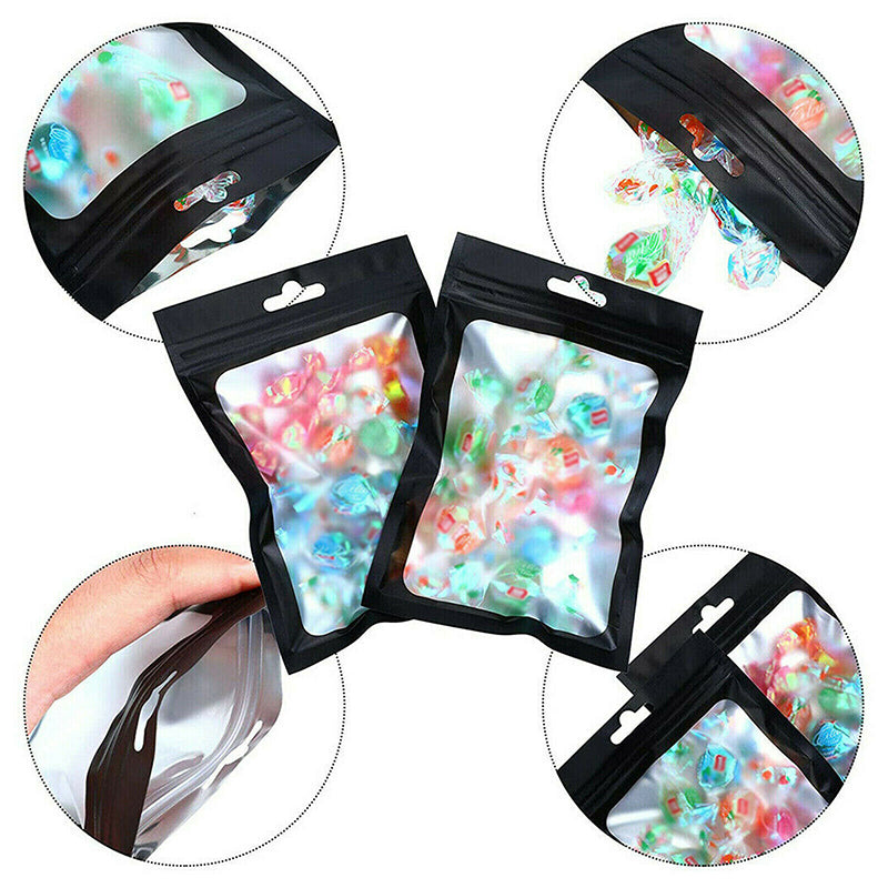 200pcs Resealable Aluminium Foil Zip Lock Bags