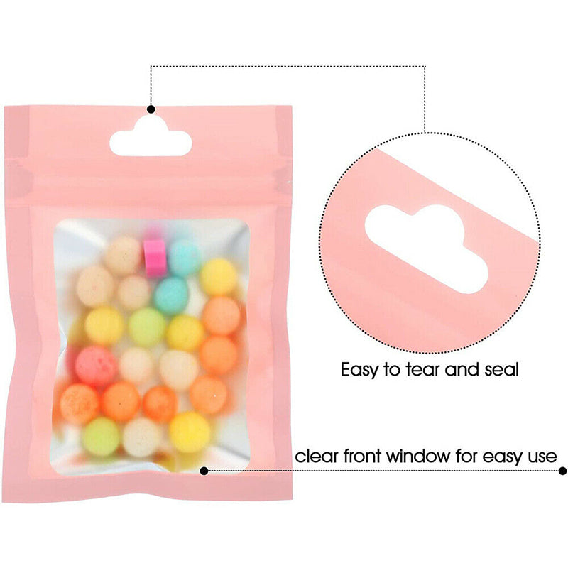 200pcs Resealable Aluminium Foil Zip Lock Bags